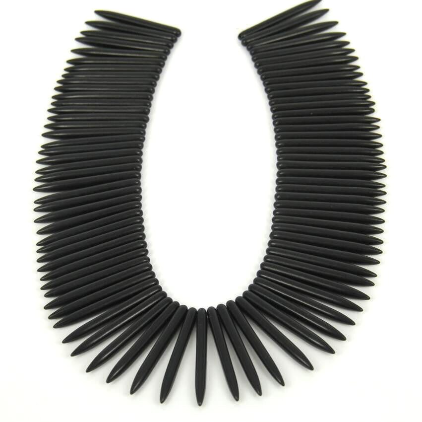 Ivory Black Howlite Turquoise Spike Pendant 20mm 25mm 30mm 35mm 40mm  50mm