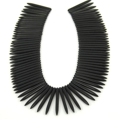 Ivory Black Howlite Turquoise Spike Pendant 20mm 25mm 30mm 35mm 40mm  50mm
