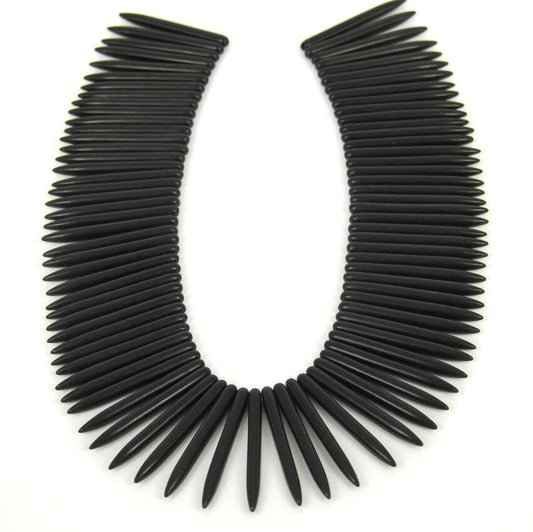 Ivory Black Howlite Turquoise Spike Pendant 20mm 25mm 30mm 35mm 40mm  50mm