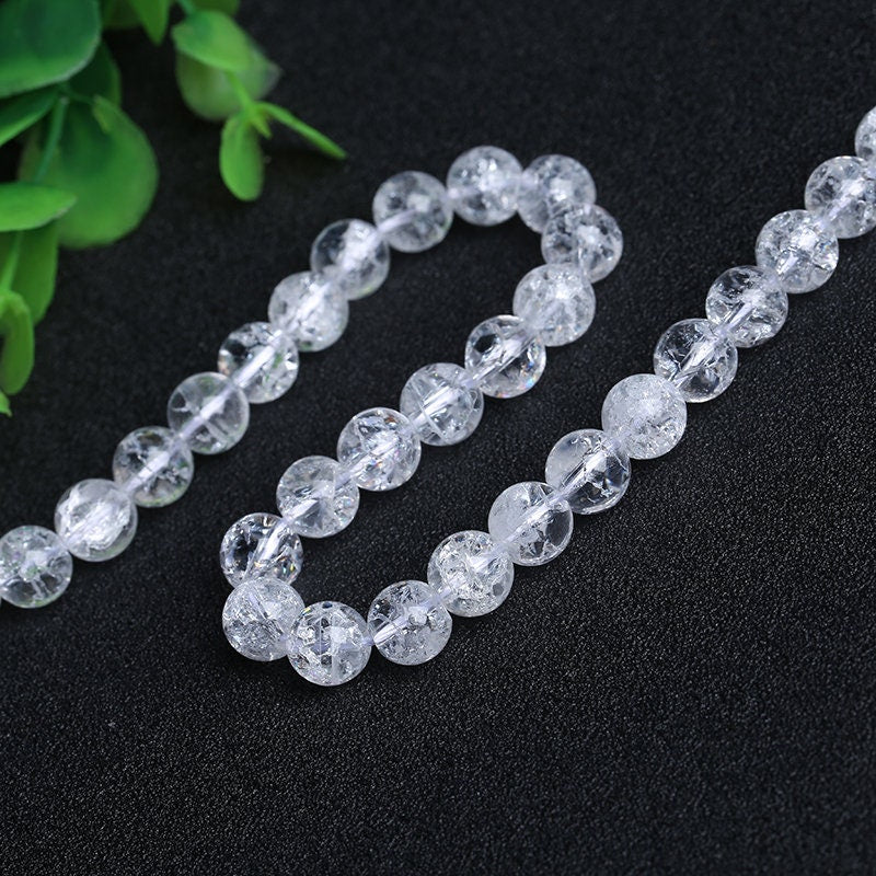 Cracked Crystal Quartz Beads 4mm 6mm 8mm 10mm 12mm 15''