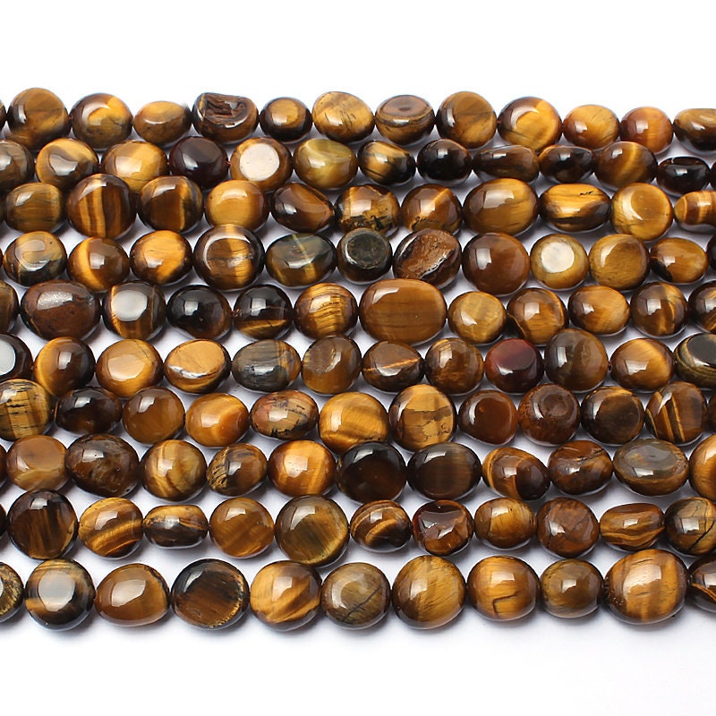 Yellow Tigers Eye Nugget Beads Natural Gemstone Beads 8-10mm 15''