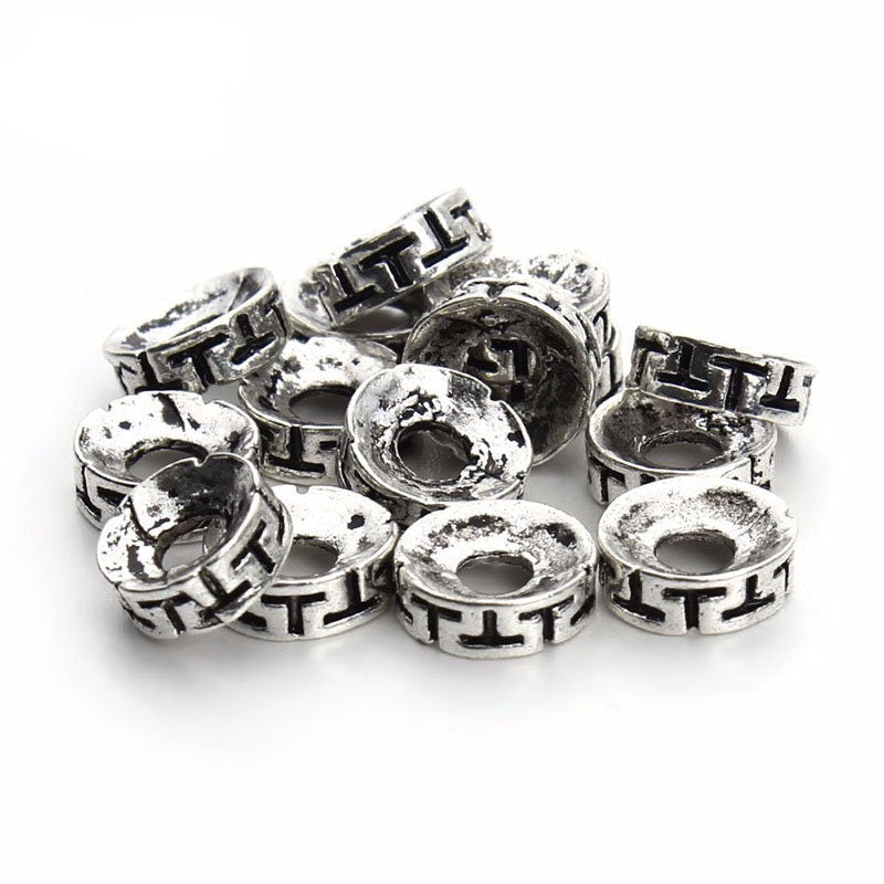 8mm Antique Silver Gold Spacer Beads 50pcs