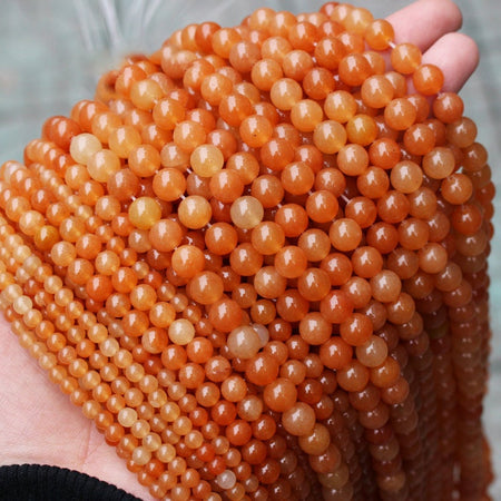 Aventurine rouge, pierre précieuse naturelle, pierre ronde 4 mm 6 mm 8 mm 10 mm 15''