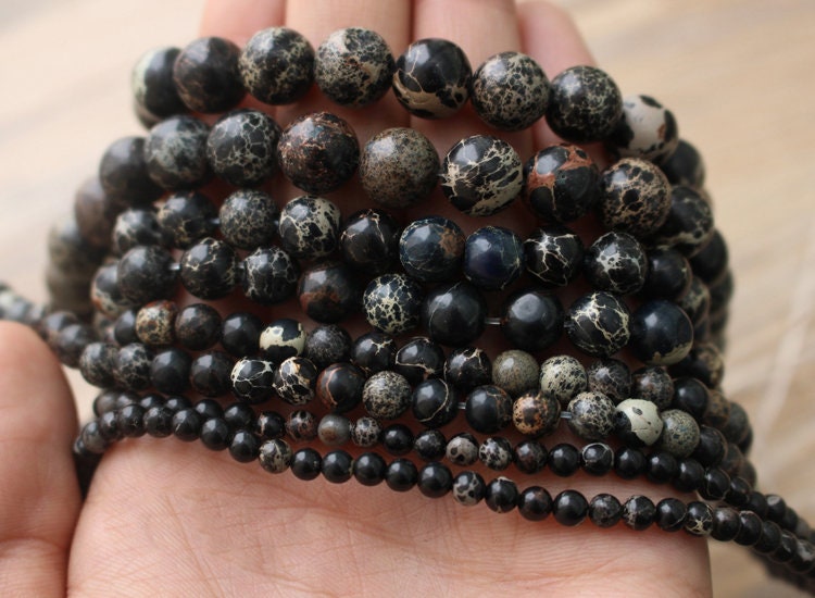 Black Sea Sediment Jasper 4mm 6mm 8mm 10mm 12mm 15''