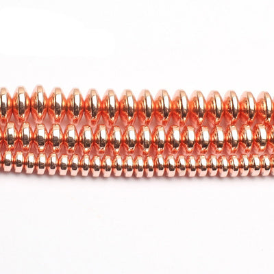 Rose Gold Hematite Rondelle Faceted Beads 2x4mm 3x6mm 4x8mm 15''