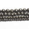 Perles de pierre de lave plaquées noires 4 mm 6 mm 8 mm 10 mm 15''