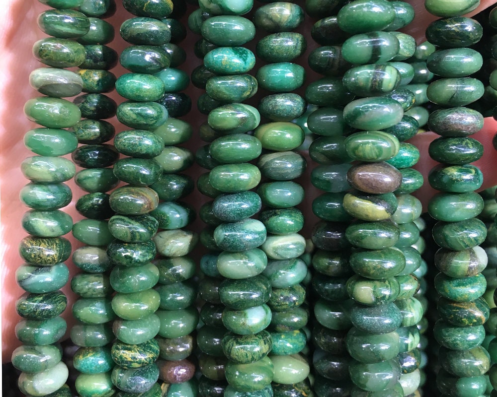 African Jade Rondelle Stone Beads 4x6mm 5x8mm 15''