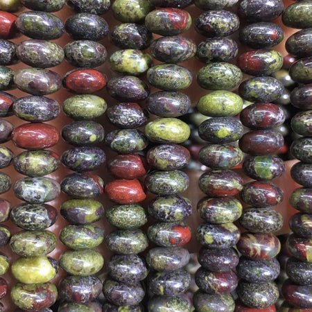 Dragon Bloodstone Rondelle Beads 4x6mm 5x8mm 15''