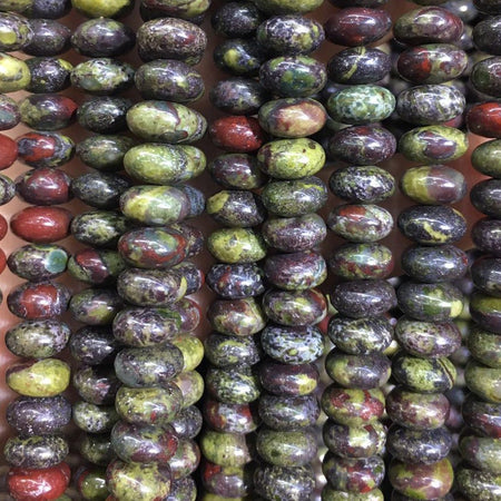 Dragon Bloodstone Rondelle Beads 4x6mm 5x8mm 15''