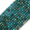 Perles à facettes en apatite bleue 2 mm 3 mm 4 mm 6 mm 15''
