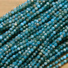 Perles à facettes en apatite bleue 2 mm 3 mm 4 mm 6 mm 15''