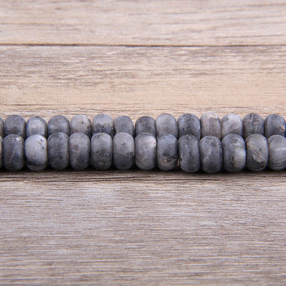 Black Labradorite Rondelle Matte Beads 4x6mm 5x8mm 15''