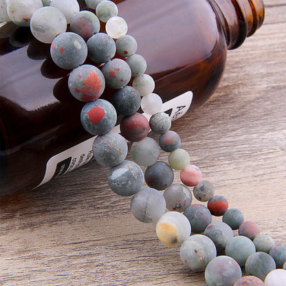 African Bloodstone Matte Beads 4mm 6mm 8mm 10mm 12mm 15''