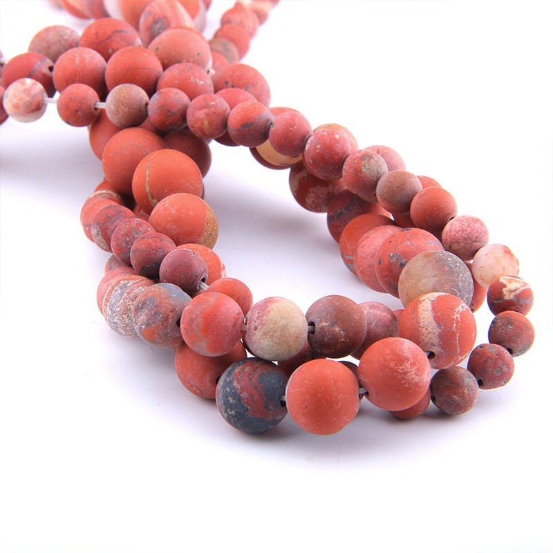 Red Jasper Matte Beads 4mm 6mm 8mm 10mm 12mm 15''