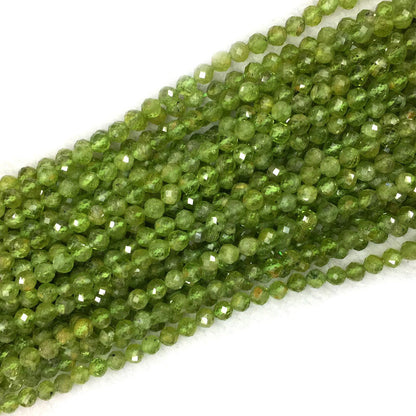 Peridot Faceted Beads 2mm 3mm 15''
