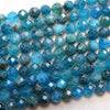 Perles à facettes en apatite bleue 2 mm 3 mm 4 mm 6 mm 15''