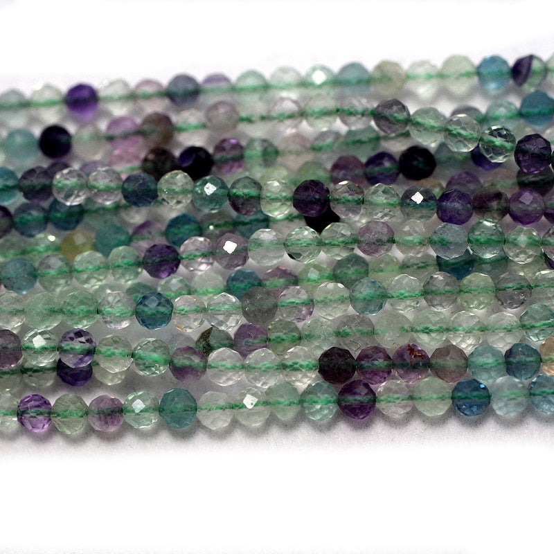 Perles à facettes en fluorite 2 mm 3 mm 4 mm 15''