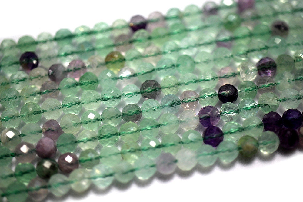 Fluorite Faceted Beads 2mm 3mm 4mm 15''