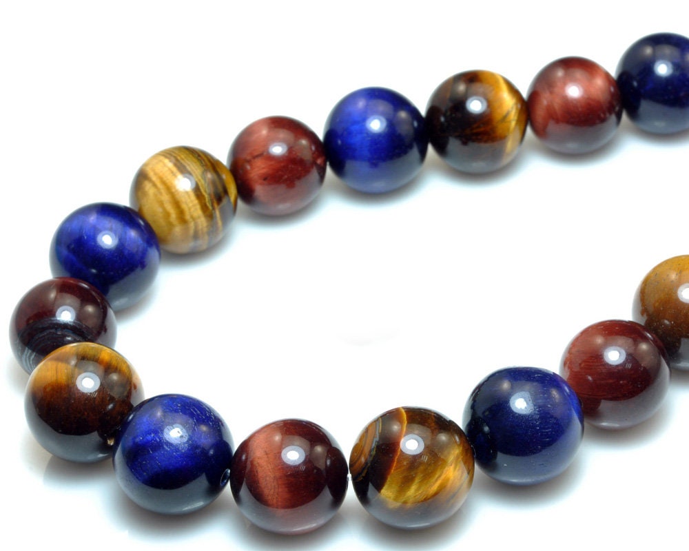 Mix Color Tiger Eye Beads Natural Gemstone Beads 4mm 6mm 8mm 10mm 12mm 14mm 15''