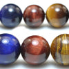 Mix Color Tiger Eye Beads Natural Gemstone Beads 4mm 6mm 8mm 10mm 12mm 14mm 15''