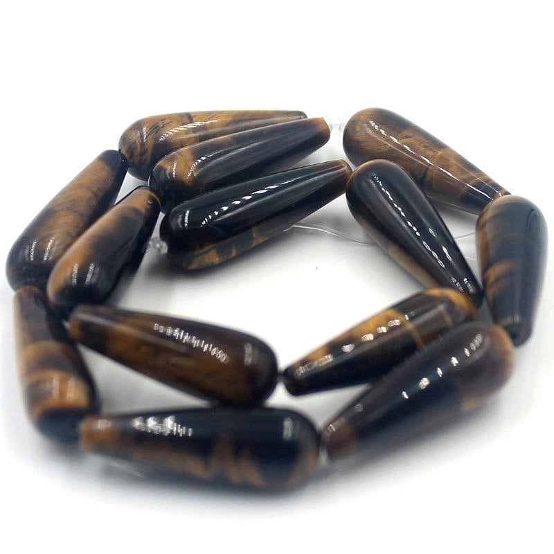 Yellow Tiger Eye Teardrop Beads Naturlige ædelstensperler 10x16mm 12x26mm 10x30mm 15''
