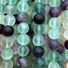 Perles de fluorite mate, pierre naturelle givrée, 4 mm, 6 mm, 8 mm, 10 mm, 12 mm, 15 pouces