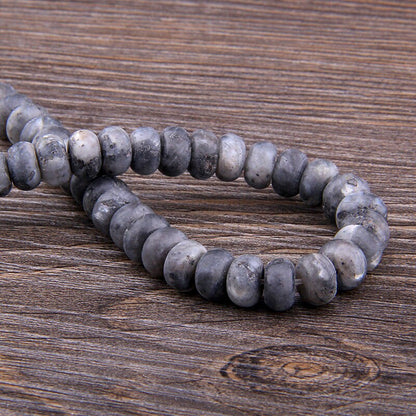 Black Labradorite Rondelle Matte Beads 4x6mm 5x8mm 15''