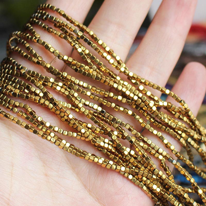 Hematite Cube Beads 2mm 3mm 4mm 15''