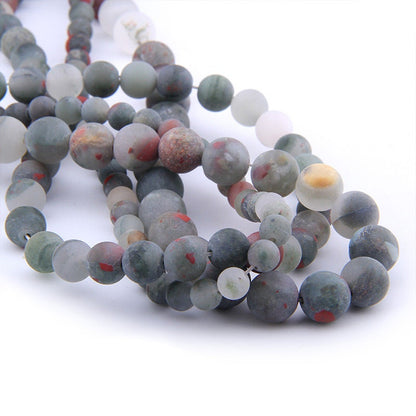African Bloodstone Matte Beads 4mm 6mm 8mm 10mm 12mm 15''