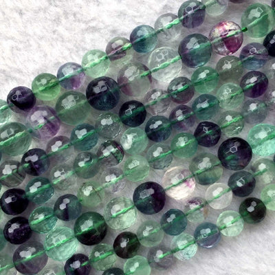 Purple Green Fluorite Faceted Beads 6mm 8mm 10mm 12mm 15''