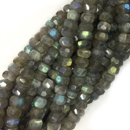 Labradorite Nugget Faceted Beads  5x8mm 6x10mm 15''