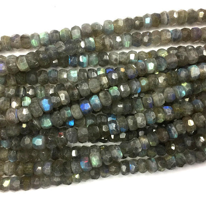 Labradorite Nugget Faceted Beads  5x8mm 6x10mm 15''