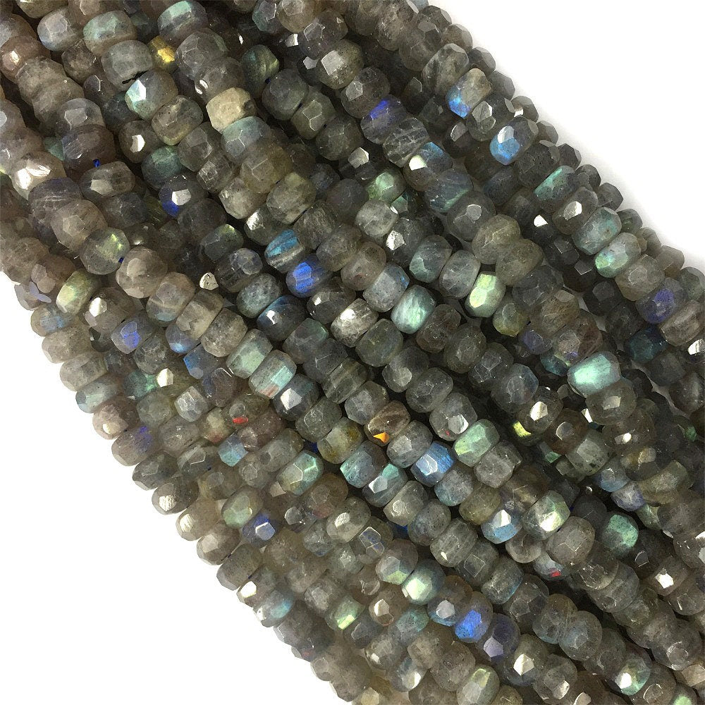 Labradorite Nugget Faceted Beads  5x8mm 6x10mm 15''