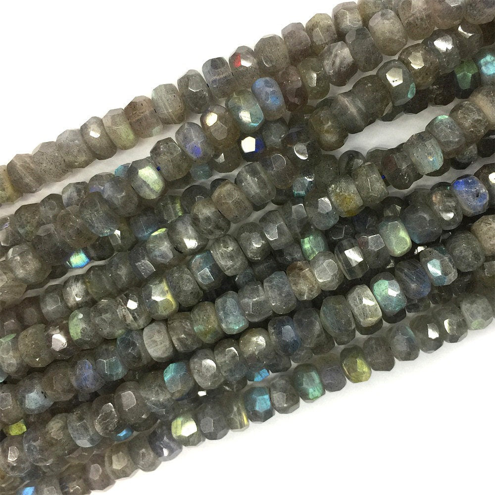 Labradorite Nugget Faceted Beads  5x8mm 6x10mm 15''