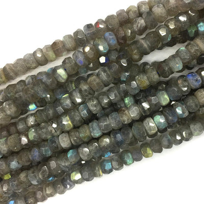 Labradorite Nugget Faceted Beads  5x8mm 6x10mm 15''
