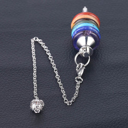 7 Chakra Reiki Stone Pendant Jewelry Pendulums 7''