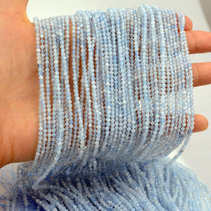 Aquamarin facetterede perler 2 mm 3 mm 4 mm 15''