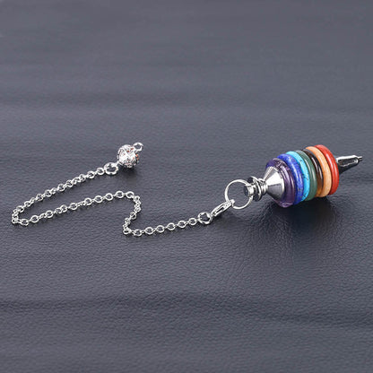 7 Chakra Reiki Stone Pendant Jewelry Pendulums 7''