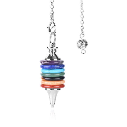 7 Chakra Reiki Stone Pendant Jewelry Pendulums 7''