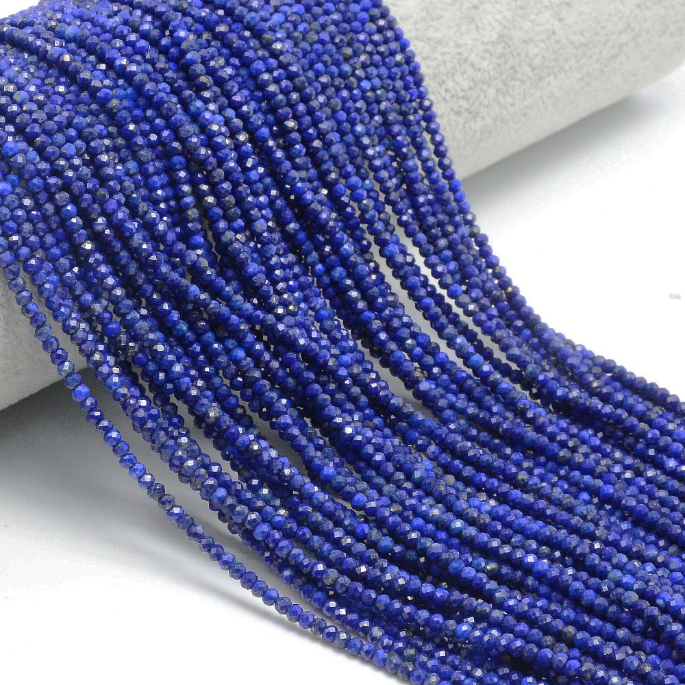 Lapis Lazuli Rondelle Faceted Beads 2x3mm 3x4mm 15''