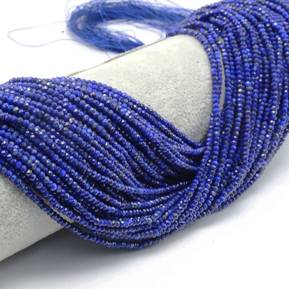 Lapis Lazuli Rondelle Faceted Beads 2x3mm 3x4mm 15''
