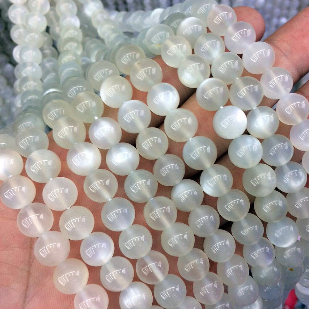 A+ White Moonstone Beads 4mm 6mm 8mm 10mm 15''