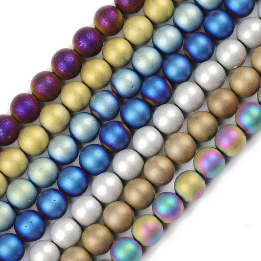 Mix Hematite Matte Beads 2mm 3mm 4mm 6mm 8mm 10mm 15''