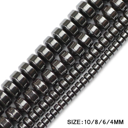 Perles rondelles en hématite 3x4mm 3x6mm 5x8mm 6x10mm 15''