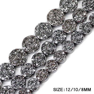 Hematite Flat Round Beads 8mm 10mm 12mm 15''