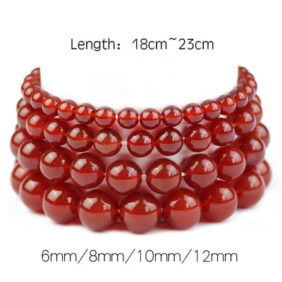 Red Carnelian Bracelet Natural Stone Beads Bracelet 4mm 6mm 8mm 10mm 12mm 8''
