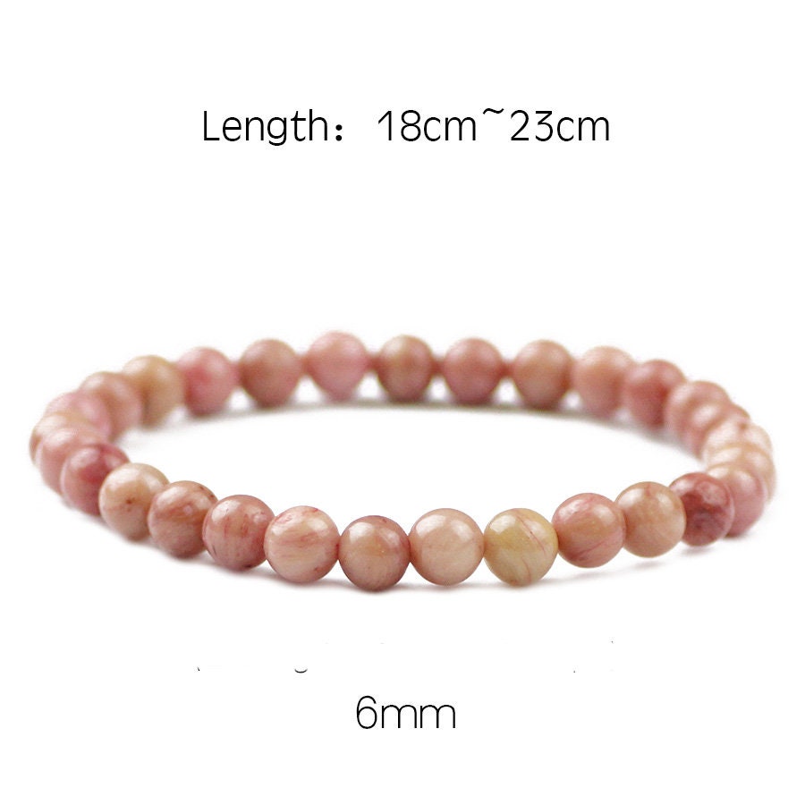 Rhodonite Beads Bracelet 8''
