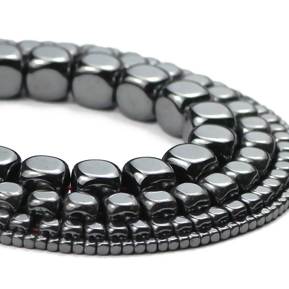 Hematite Cube Beads  2mm 4mm 6mm 8mm 15''