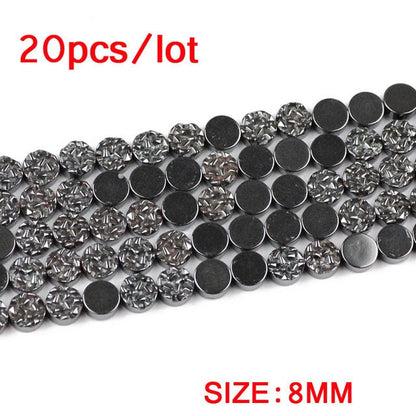 Hematite Flat Round Beads 8mm 10mm 12mm 15''