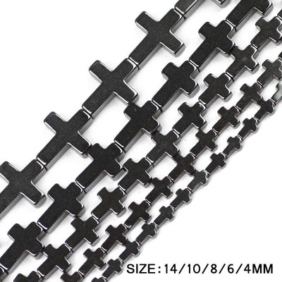 Hematite Cross Beads 4x6mm 6x8mm 8x10mm 10x14mm 14x17mm